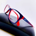 lunettes de vue enfant garçon Nike rouge et bleu marine