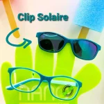 lunettes de vue garçon 6 ans bleu turquoise et clip aimanté solaire miroir bleu polarisé