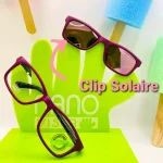 lunettes de vue ado rose foncé clip solaire aimanté miroir nano vista