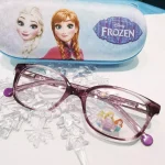 lunettes de vue fille écaille clair violette et translucide de la reine des neiges frozen