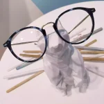 lunettes de vue enfant mixte écaille bleue et métallique argent