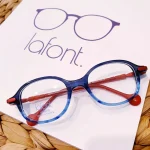 lunettes de vue garçon bleue et rouge fabriquée en france lafont paris