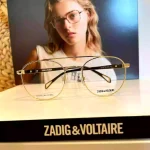 lunettes de vue femme marque zadig et voltaire tendance métal fine forme arrondie type pilote dorée